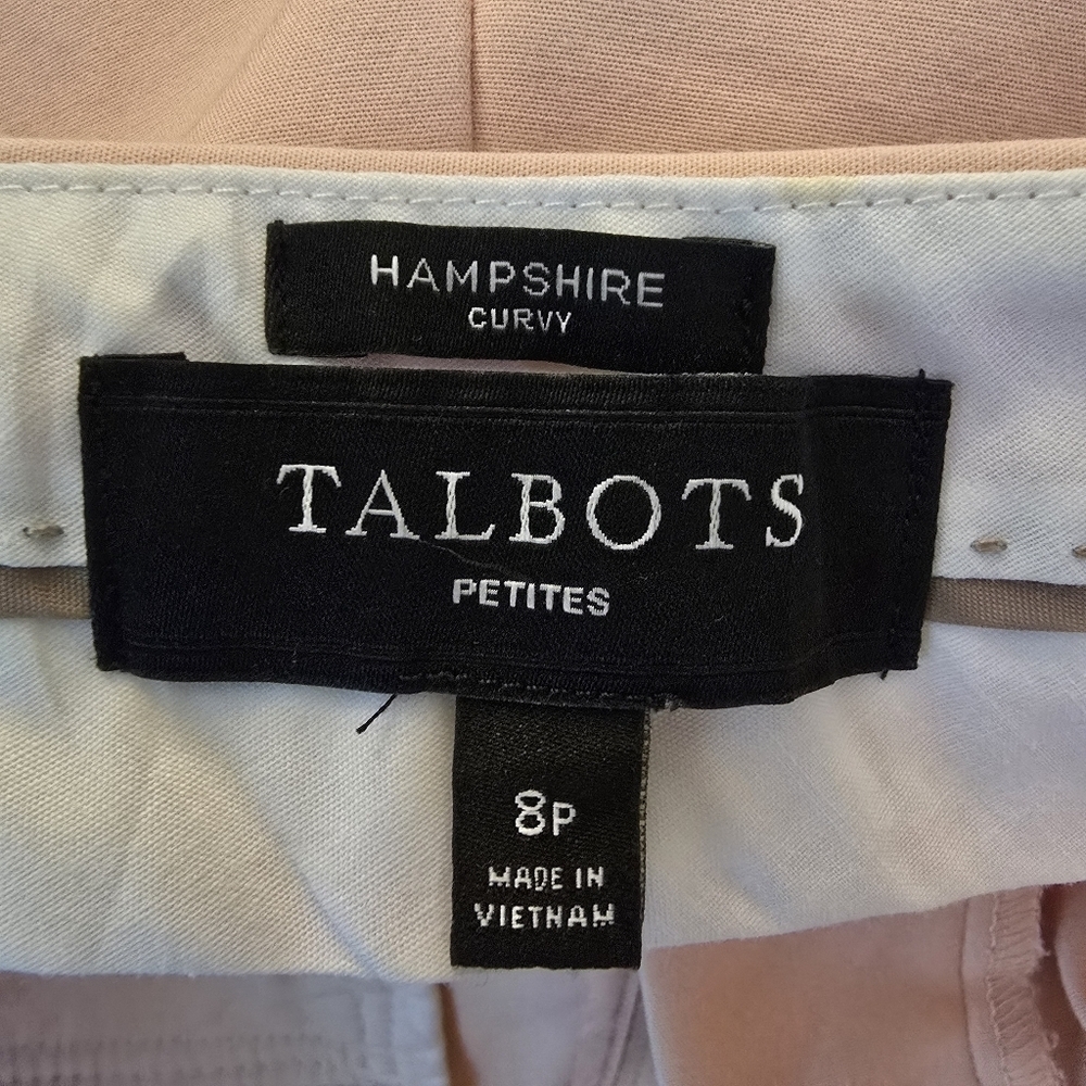 Talbots Women's Hampshire Curvy Fit Straigjt Leg PeachyPink Stretchy PantSize 8P - Picture 8 of 11